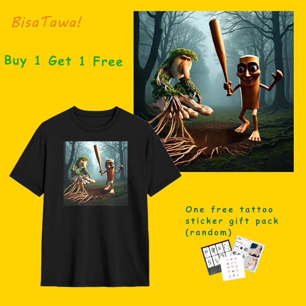 kaos anomali cowok Tung Tung Tung Sahur T Shirt  T Shirt Men's