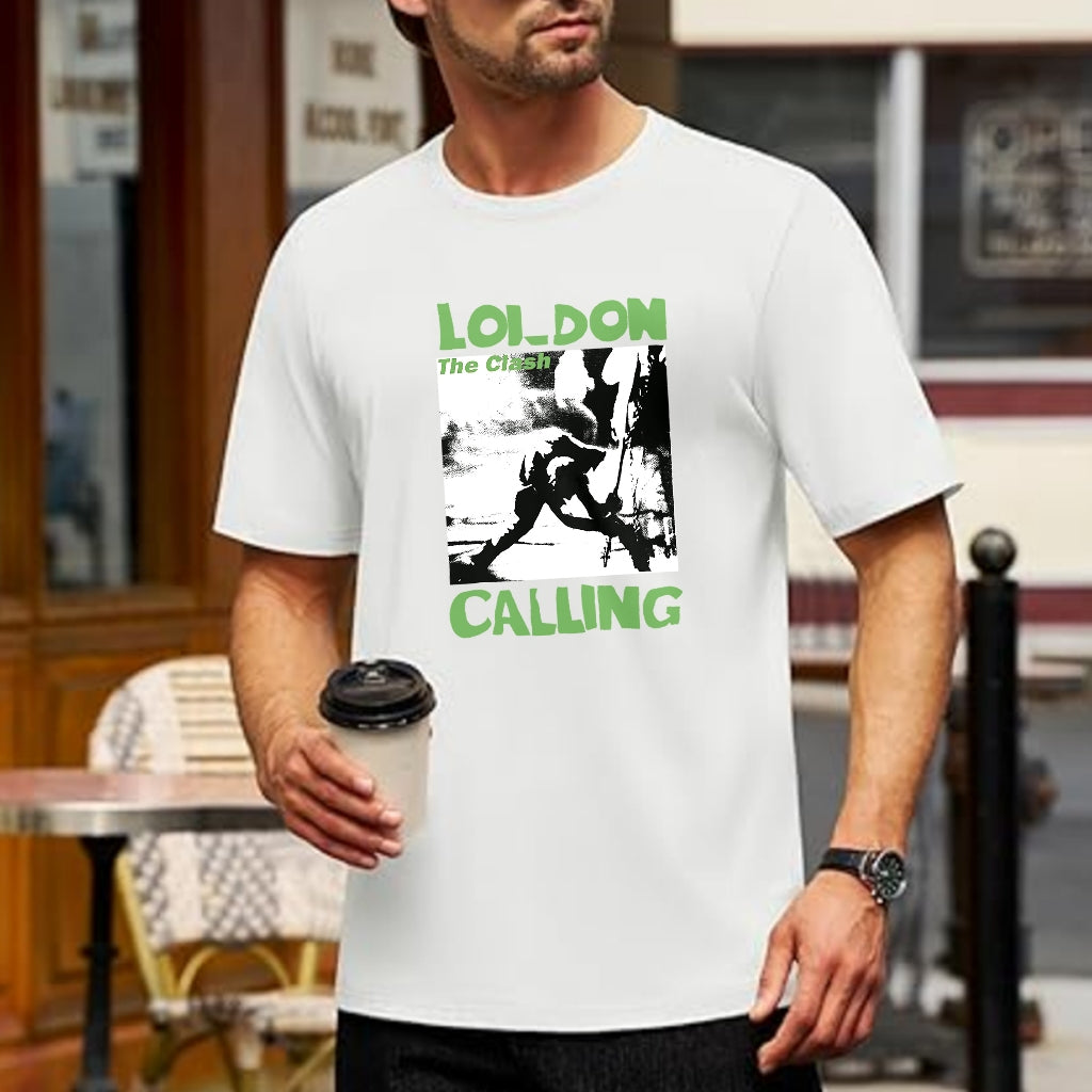 Cotton short T-shirt American retro oversize print round neck street style short sleeve