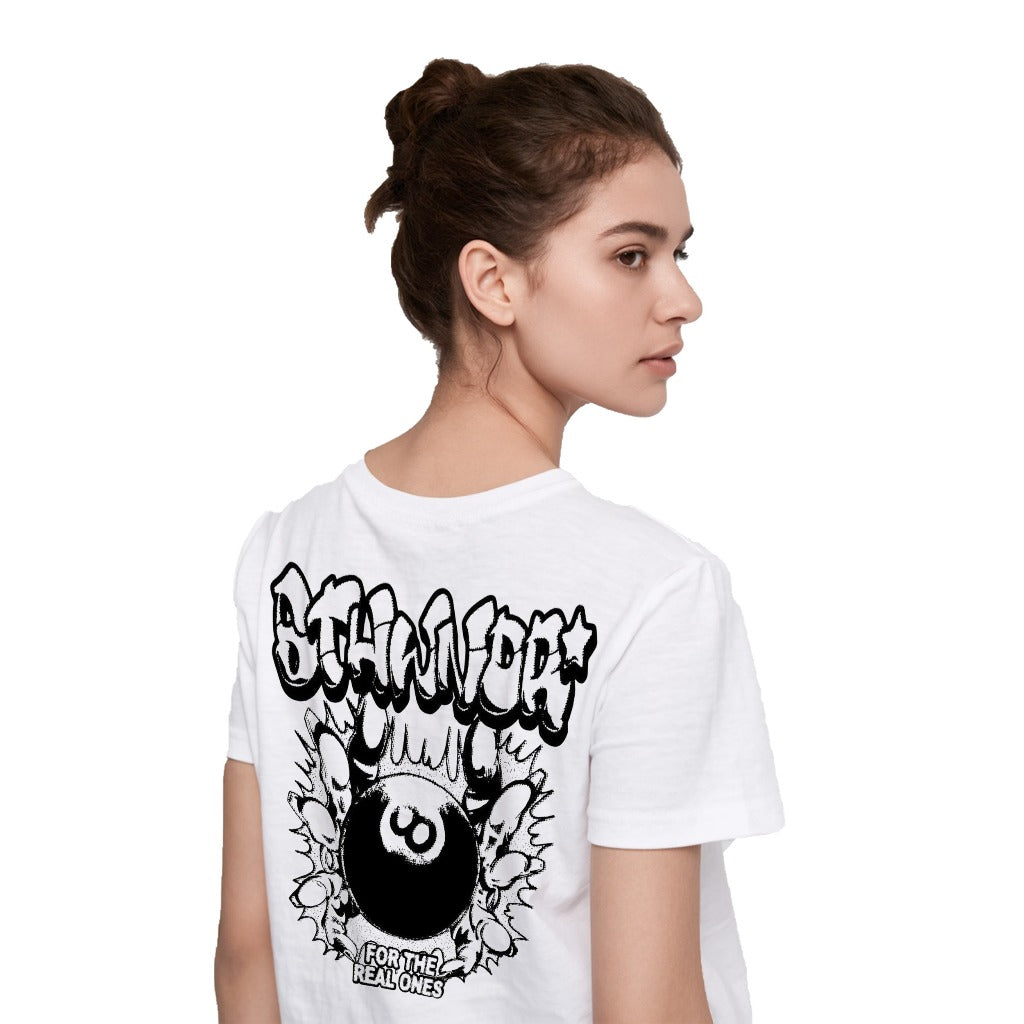 tees vintage Kaos Bola Kolam Renang Hitam Cetak Mode Trendi 8-Bola
