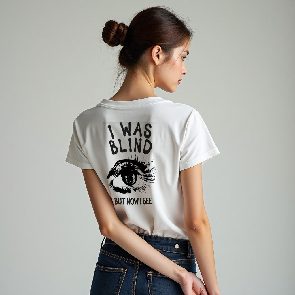 tees vintage Kaos Cetak Huruf Mata Besar Tren Mode Kontemporer Baju Pria Kaos Oblong