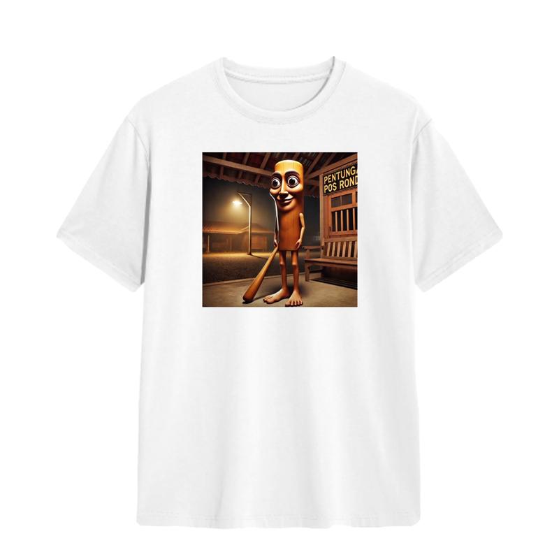 kaos anomali Tung Tung Tung Sahur T Shirt Stickman Italian Brain Rot T Shirt Men's Pria Unisex Baju Layer Fit Katun Art