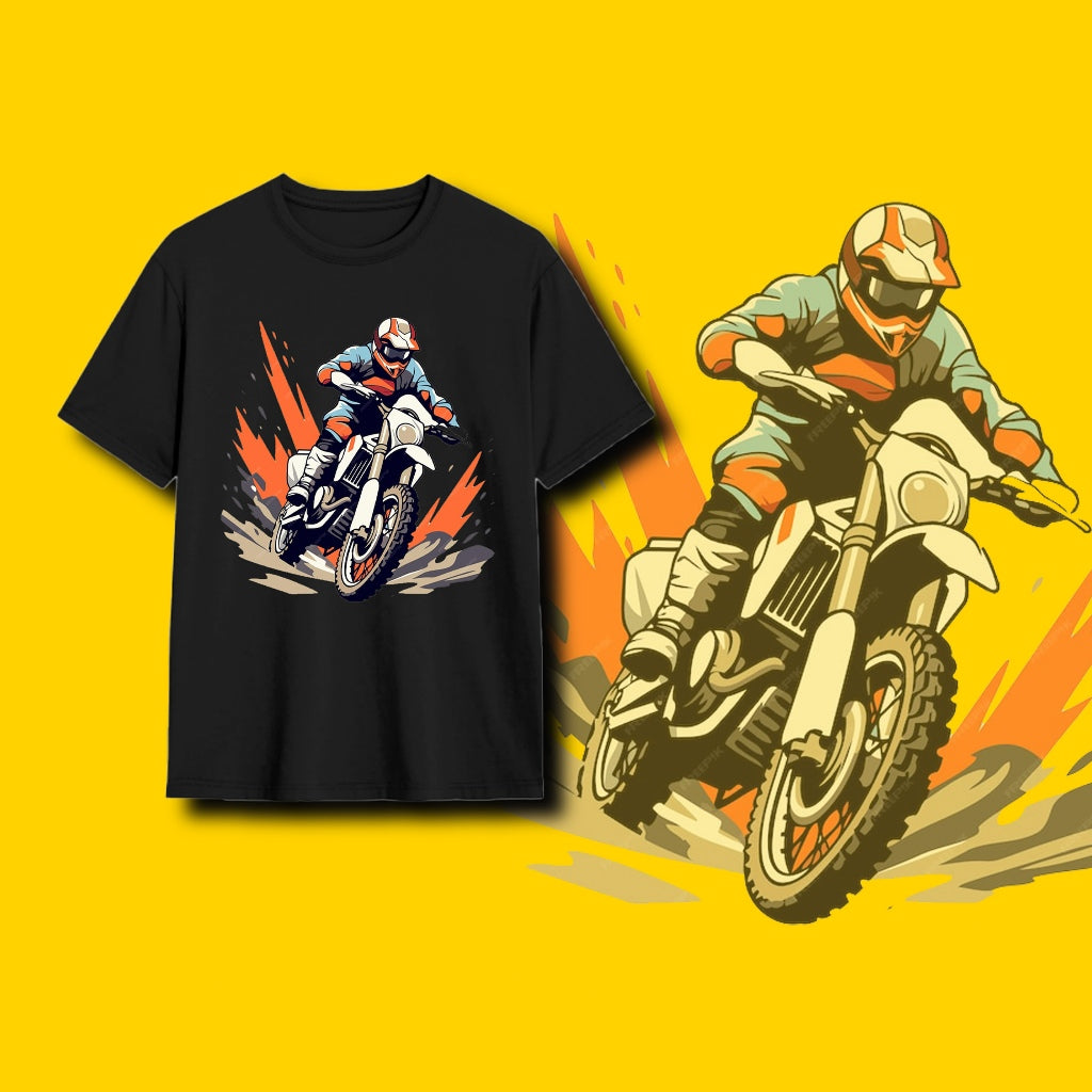 COD Cotton Short T Sleeve Motorcycle Print Round Neck Summer Street Style T Shirt Trendy White Tropical Fabric Menswear Top Tshirt Breathable Streetwear