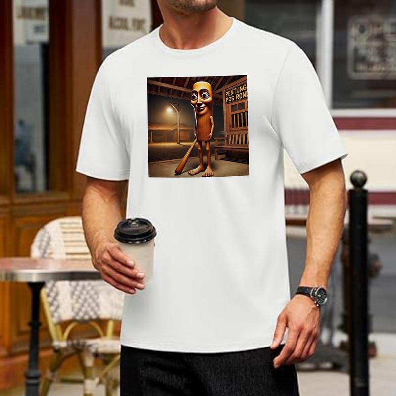 kaos anomali Tung Tung Tung Sahur T Shirt Stickman Italian Brain Rot T Shirt Men's Pria Unisex Baju Layer Fit Katun Art