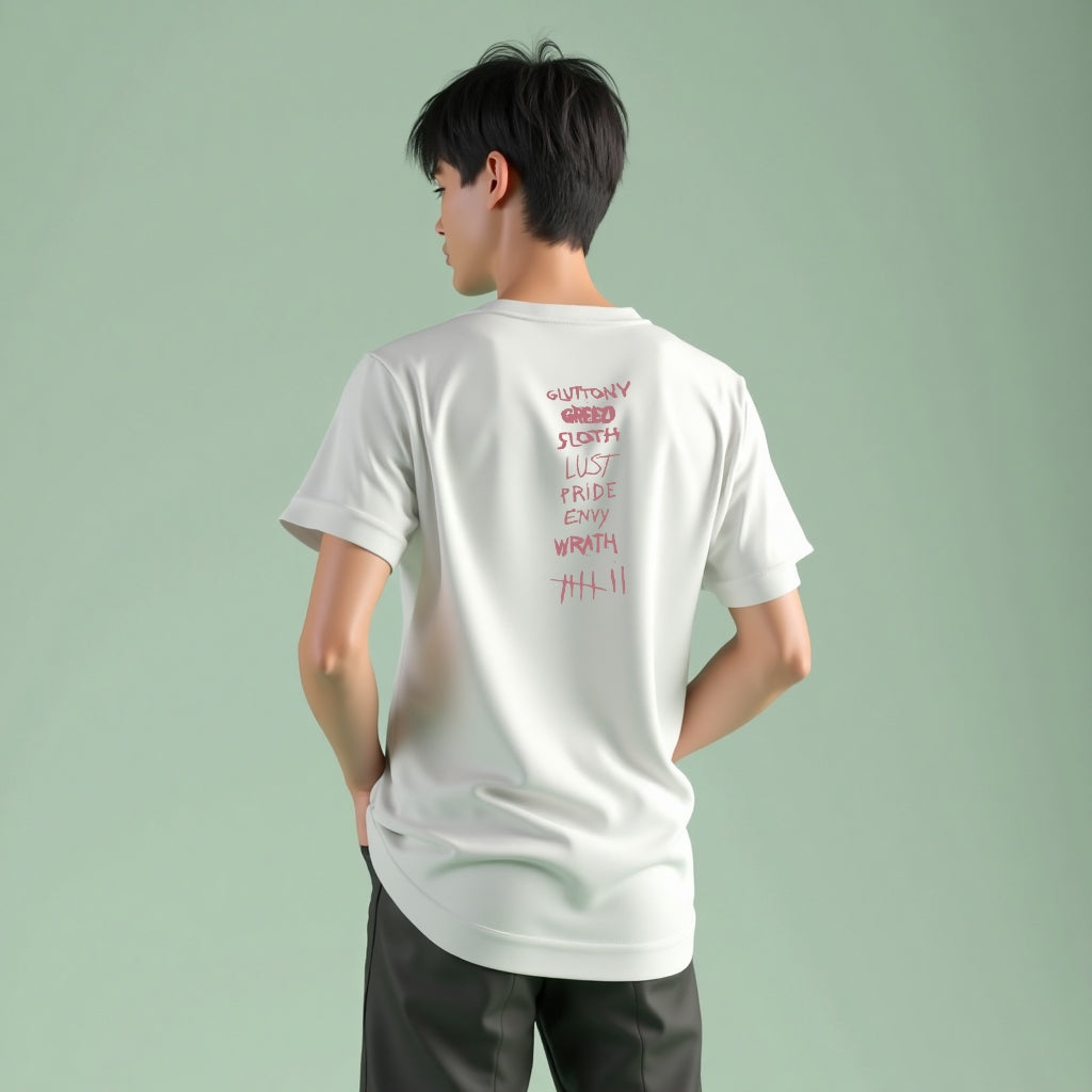 White cotton round neck short T-shirt Y2K American vintage Teenage street tide tops