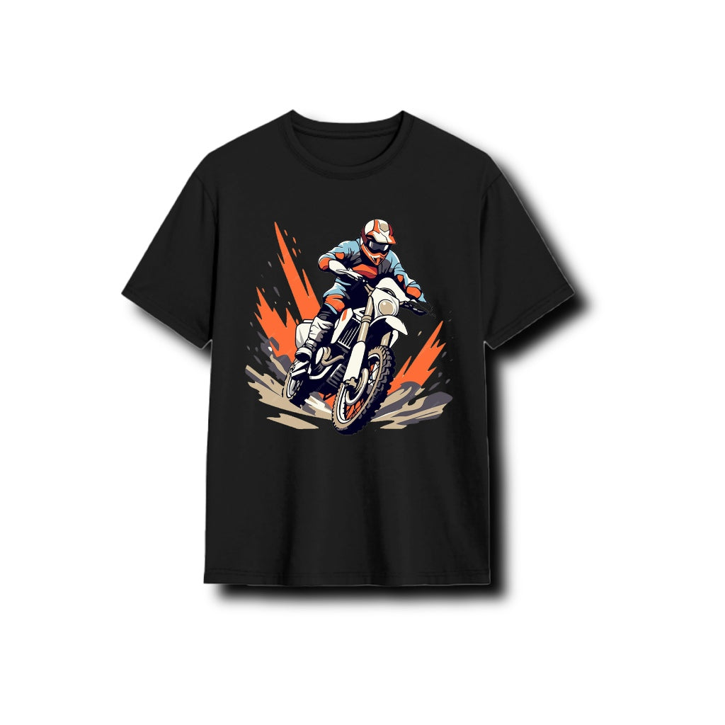COD Cotton Short T Sleeve Motorcycle Print Round Neck Summer Street Style T Shirt Trendy White Tropical Fabric Menswear Top Tshirt Breathable Streetwear