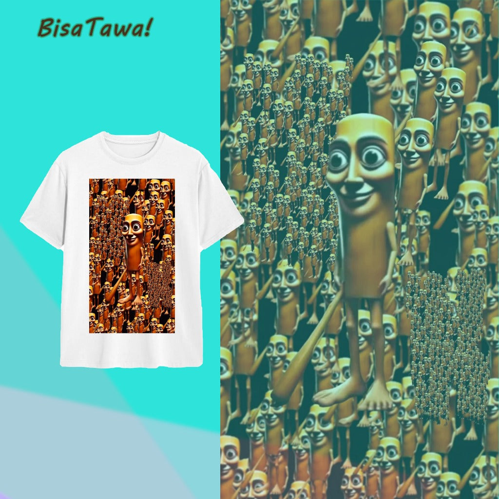 tung tung sahur kaos Kaos Cetak Lucu untuk Pria dan Wanita  Distro Baju Pendek Dewasa