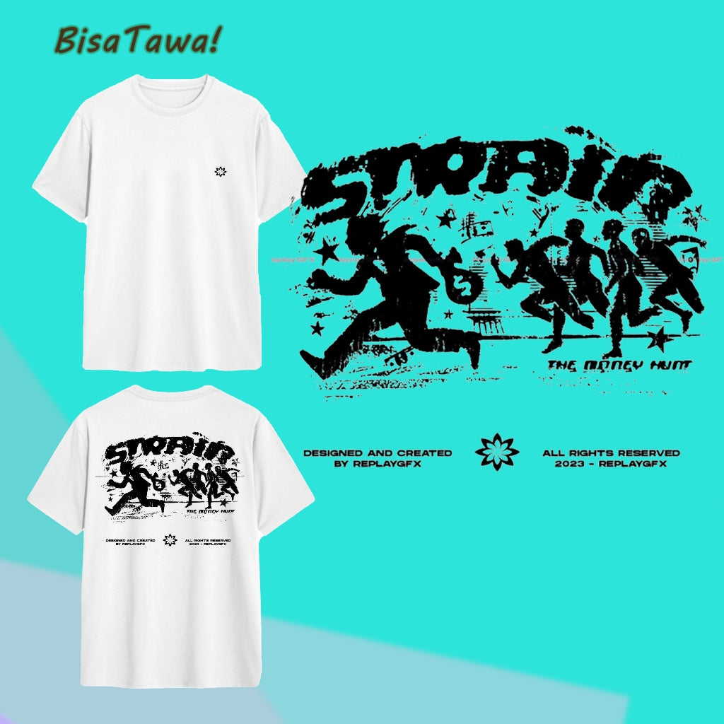 tees vintage Kaos Unisex Gaya Sastra Y2K Mode Kontemporer Kaos Katun Baju Hitam