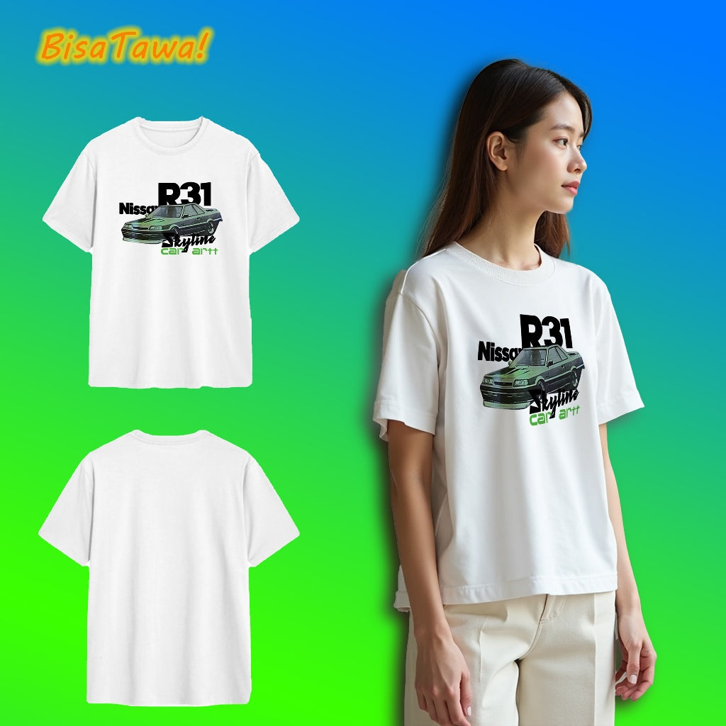 Original car design printing cotton round neck T-shirt teenagers short-sleeved loose versatile tops