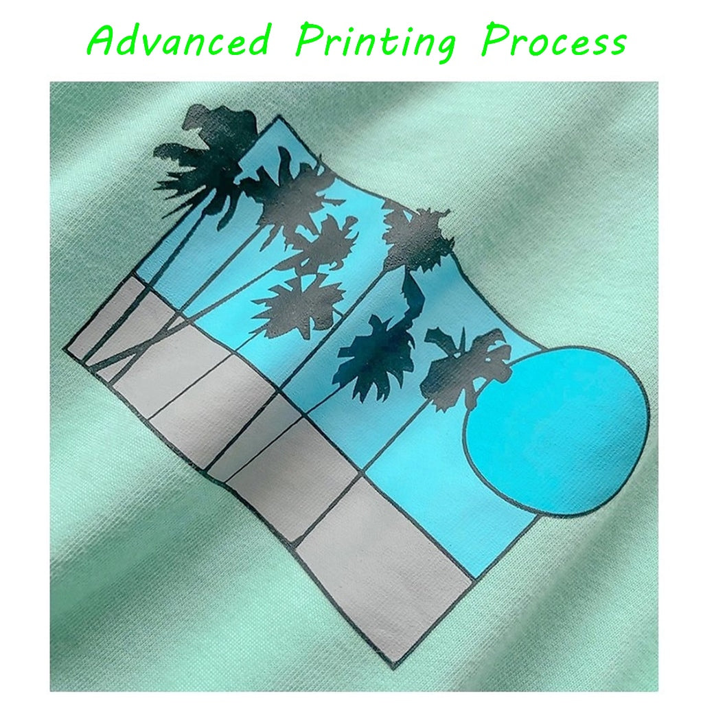 Street skateboarding style cotton short T-shirt spray paint graffiti print round neck loose summer