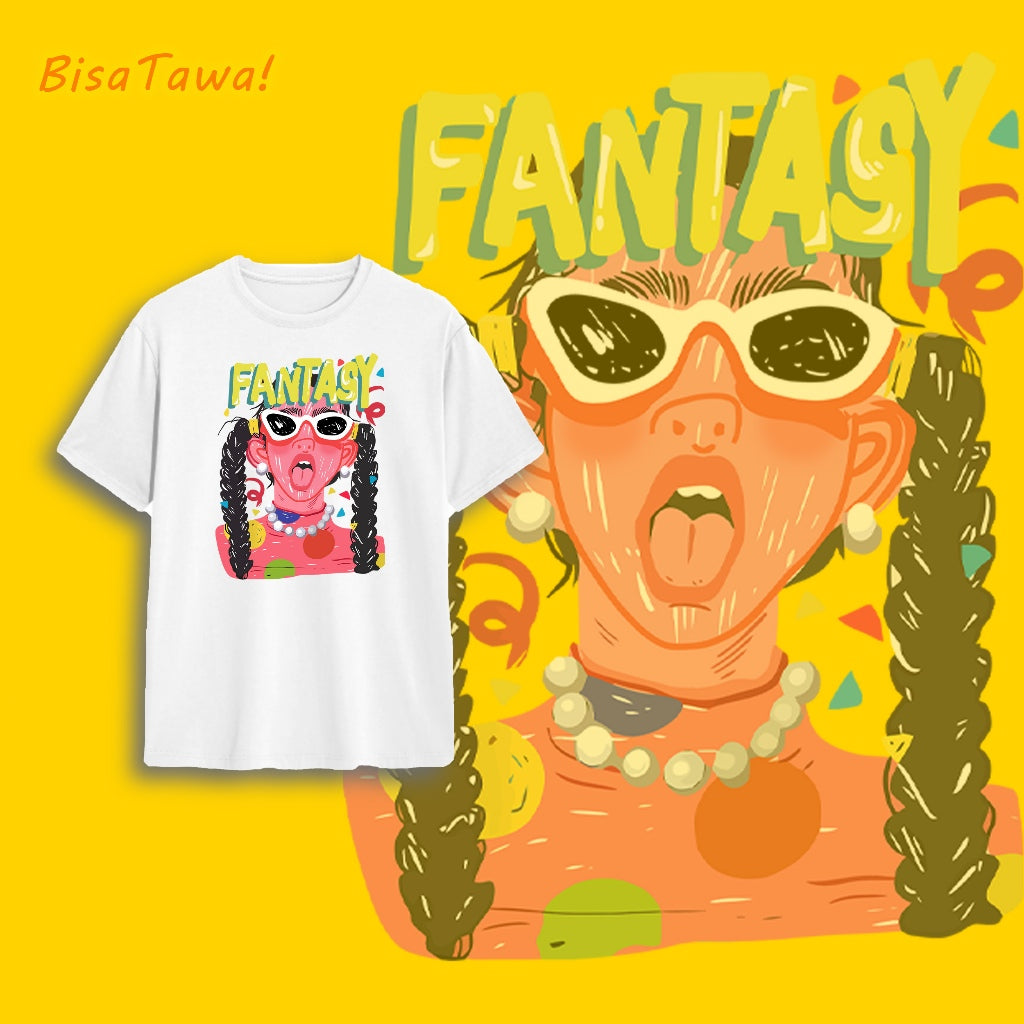 Korean oversize cotton short T-shirt abstract printing round neck short-sleeved student summer ins