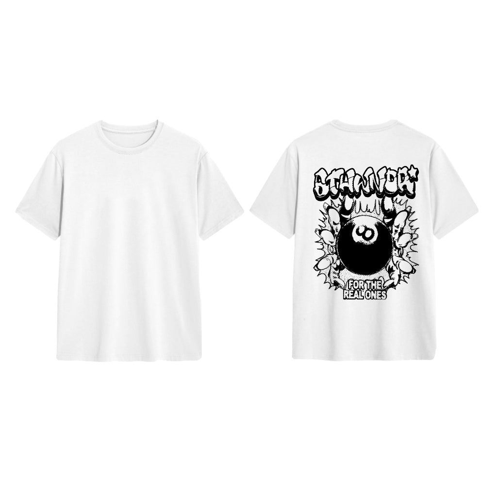 tees vintage Kaos Bola Kolam Renang Hitam Cetak Mode Trendi 8-Bola