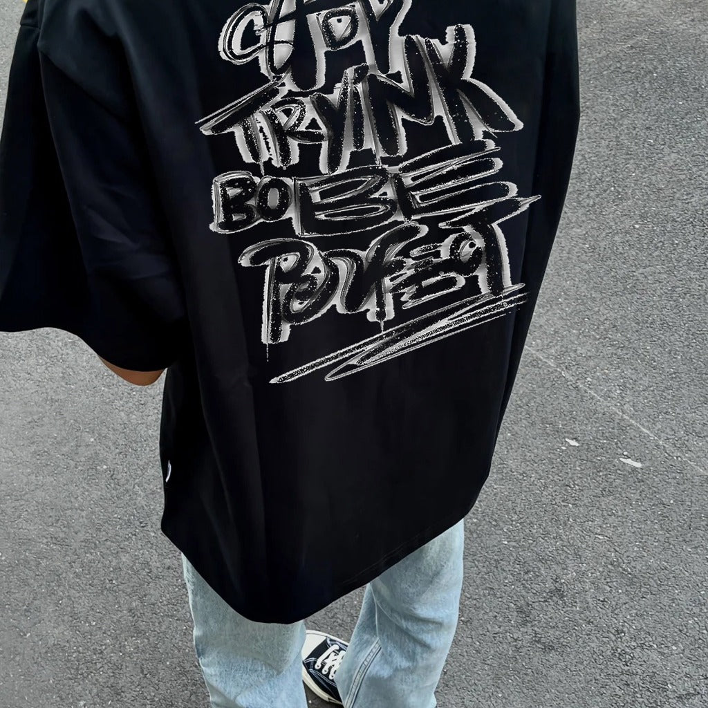 baju mas boy gwsm Huruf besar Kaos bergambar trendi  Cocok untuk anak laki-laki dan perempuan