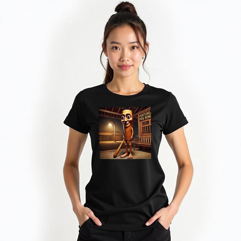 kaos anomali Tung Tung Tung Sahur T Shirt Stickman Italian Brain Rot T Shirt Men's Pria Unisex Baju Layer Fit Katun Art