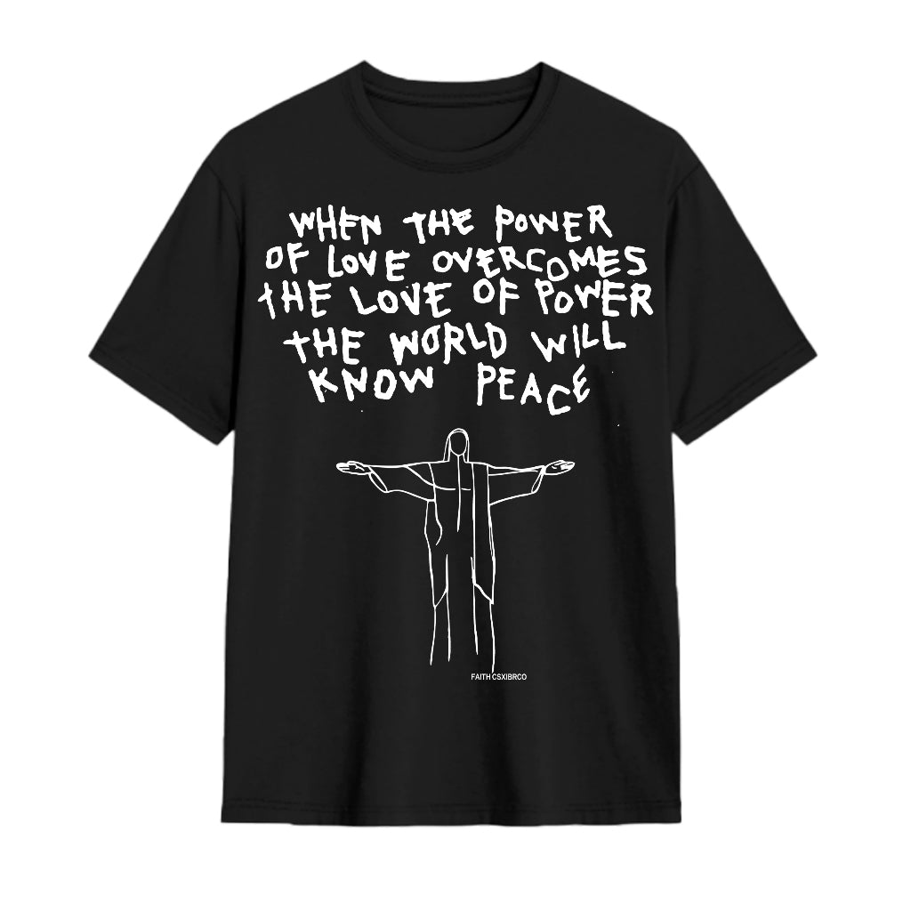 Brazilian Christian statue Retro cotton short T hip-hop letters printed round neck street style youth summer tide