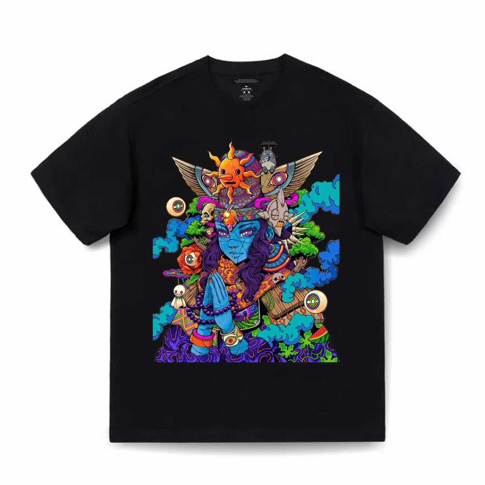 【Unisex】Oversized Wisdom T-Shirt, Oversized T-Shirt, Black, Unisex - Combed Cotton 20s