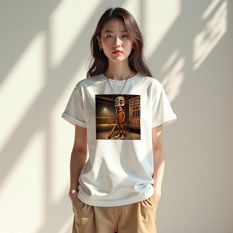 kaos anomali Tung Tung Tung Sahur T Shirt Stickman Italian Brain Rot T Shirt Men's Pria Unisex Baju Layer Fit Katun Art