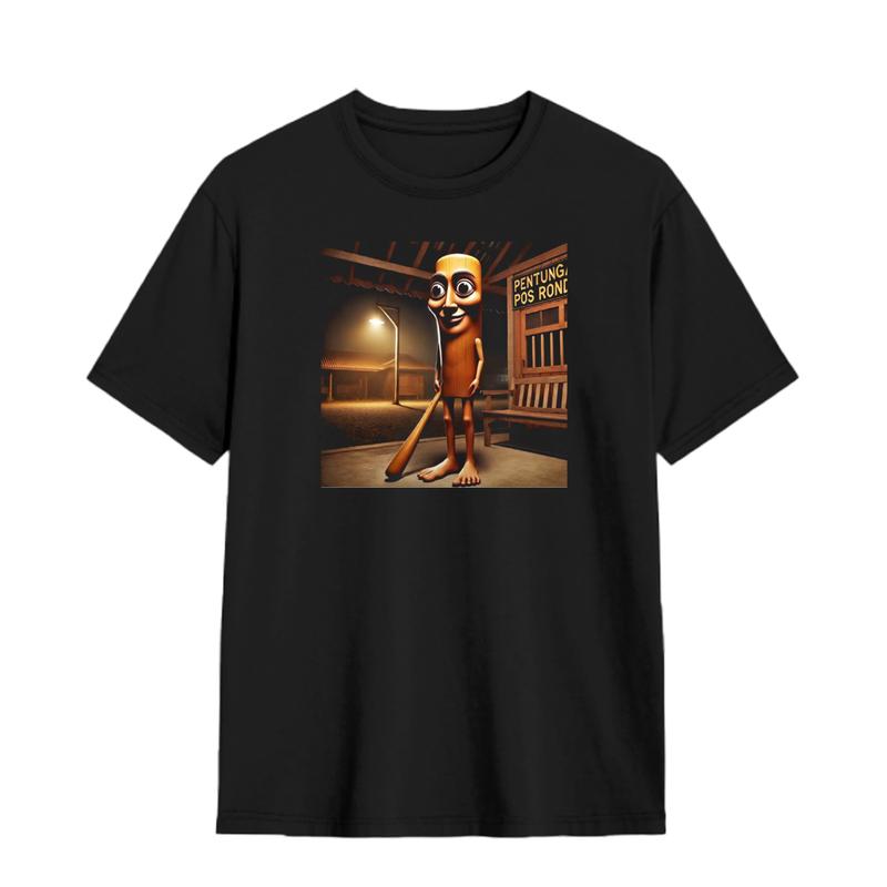 kaos anomali Tung Tung Tung Sahur T Shirt Stickman Italian Brain Rot T Shirt Men's Pria Unisex Baju Layer Fit Katun Art