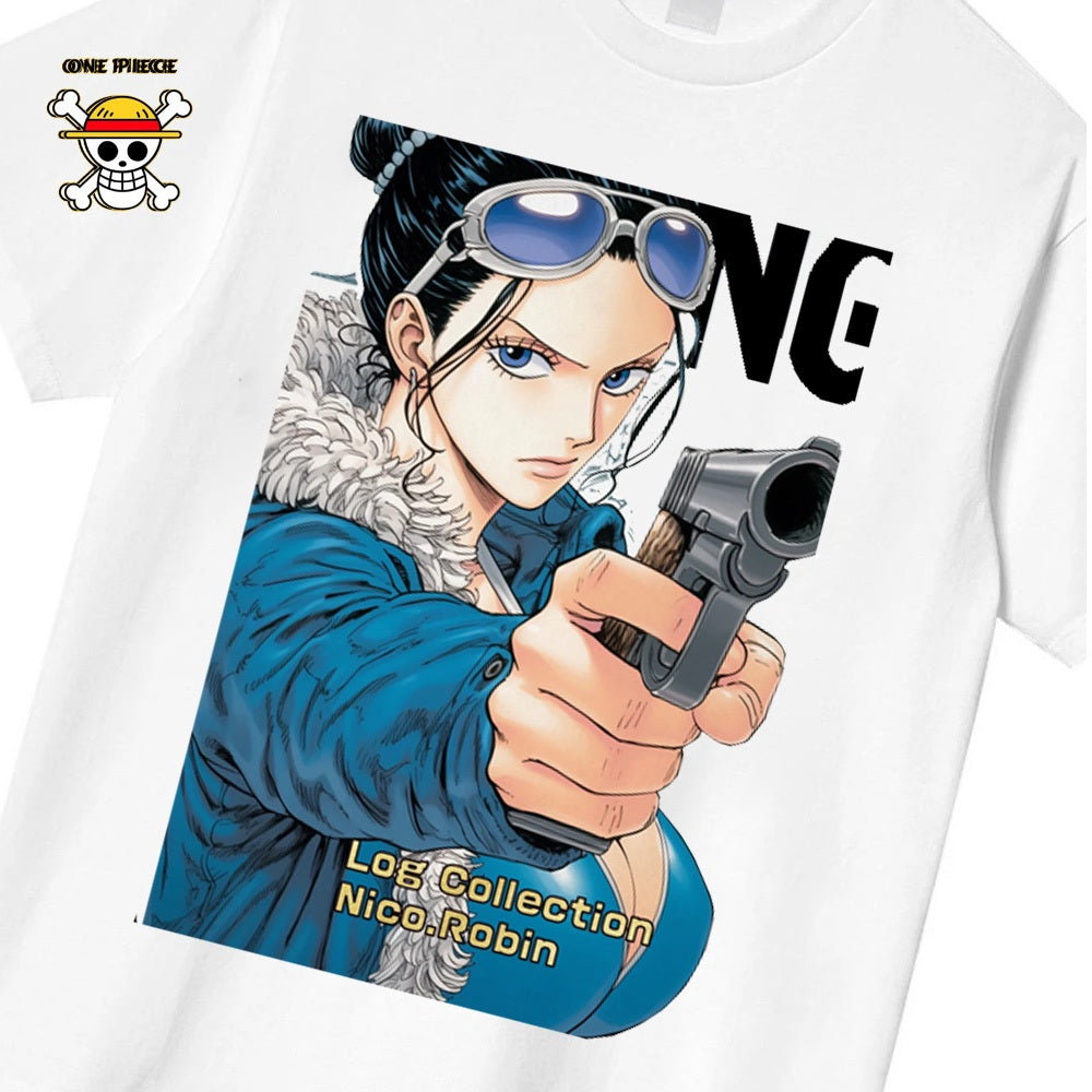 Ctsyyds Lobin Kaos Pria T-shirt Baju Kaos Oversize | Anime Raja Pencuri（One Piece） Luffy Kulit Putih | Vintage Longgar Kaos Washed Pria Baju