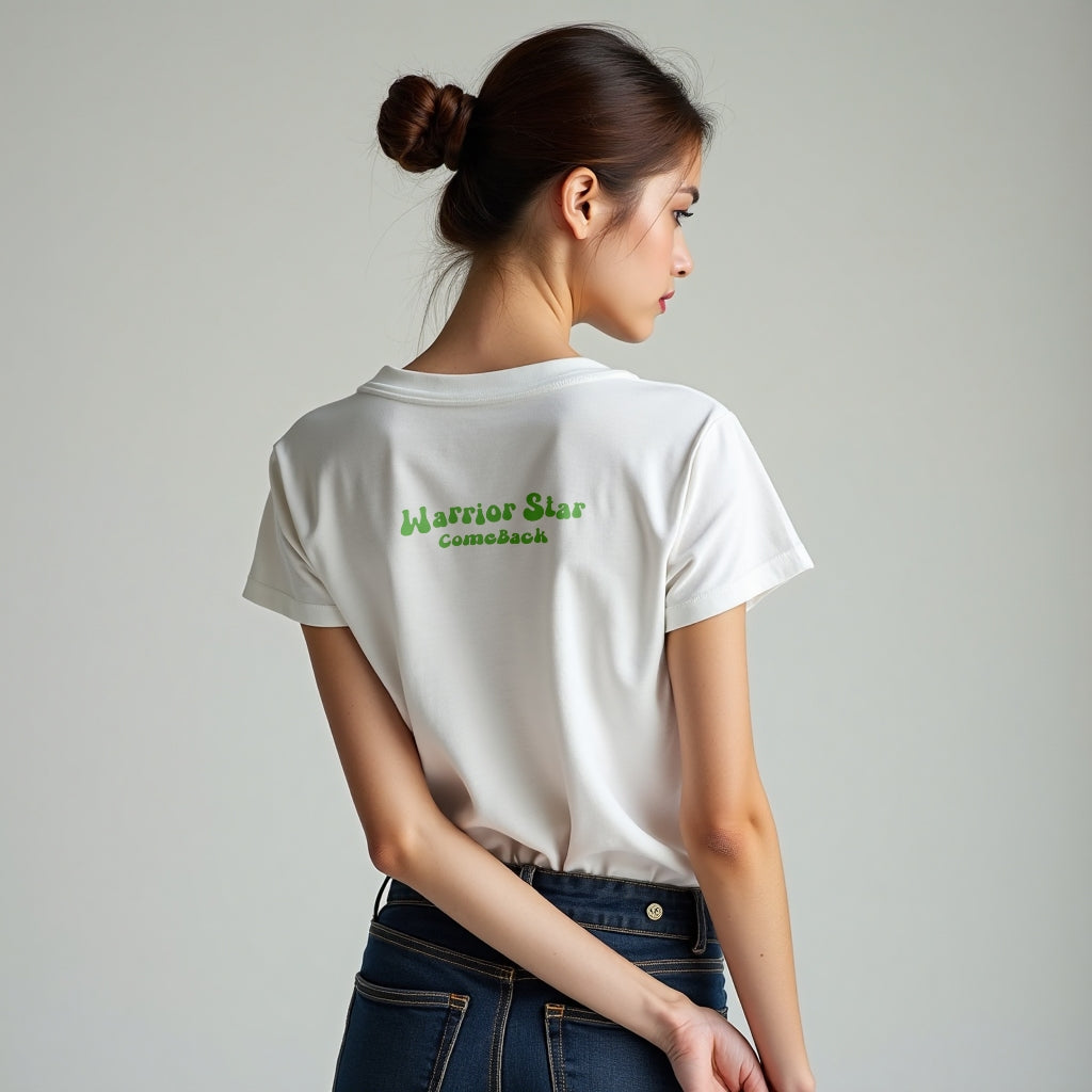 Cotton short T-shirt American retro oversize print round neck street style short sleeve