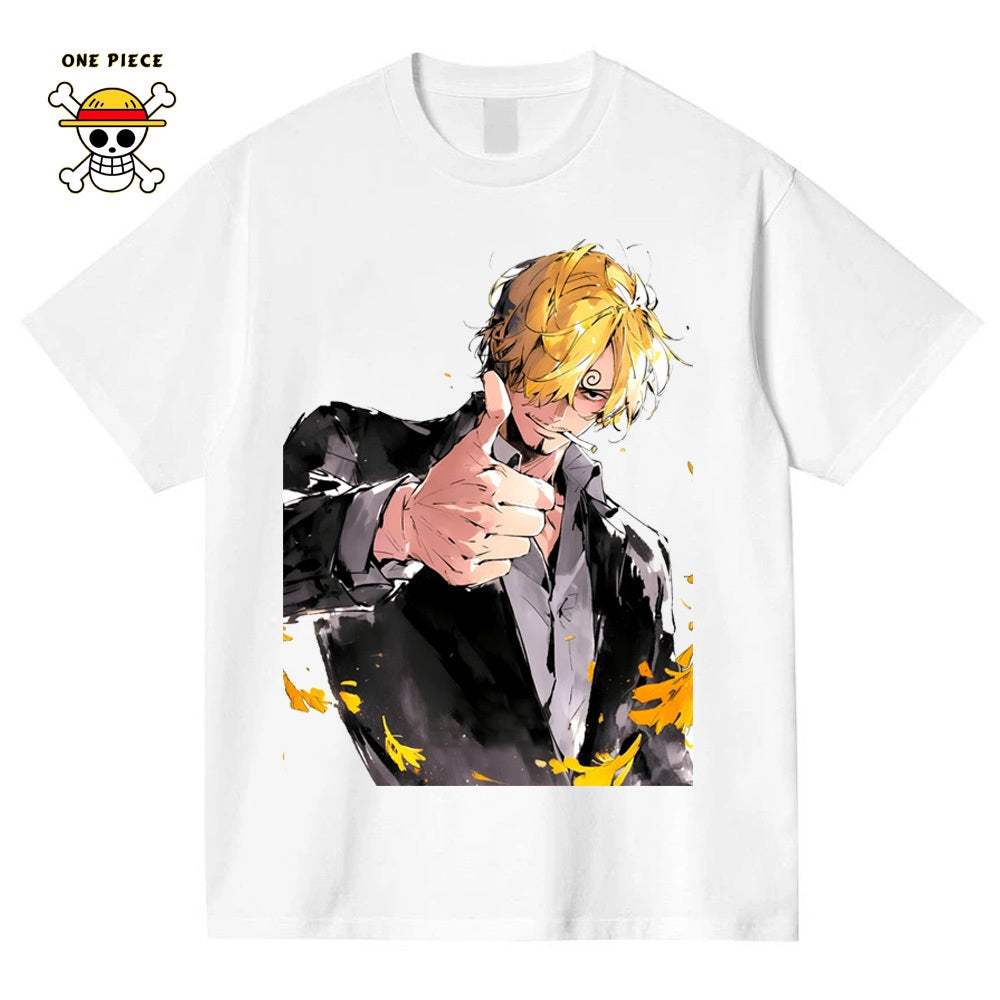 Ctsyyds Lobin Kaos Pria T-shirt Baju Kaos Oversize | Anime Raja Pencuri（One PieceKulit Putih | Vintage Longgar Kaos Washed Pria Baju