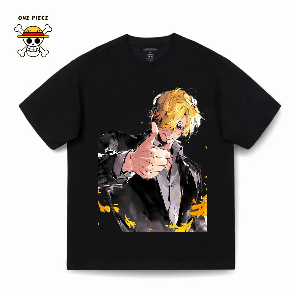 Ctsyyds Lobin Kaos Pria T-shirt Baju Kaos Oversize | Anime Raja Pencuri（One PieceKulit Putih | Vintage Longgar Kaos Washed Pria Baju