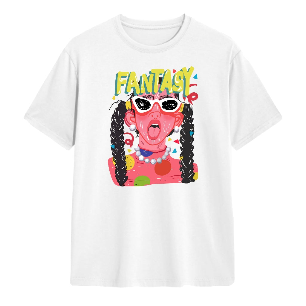 Korean oversize cotton short T-shirt abstract printing round neck short-sleeved student summer ins