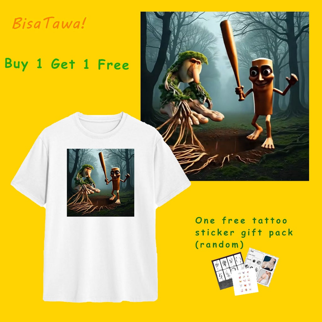 kaos anomali cowok Tung Tung Tung Sahur T Shirt  T Shirt Men's