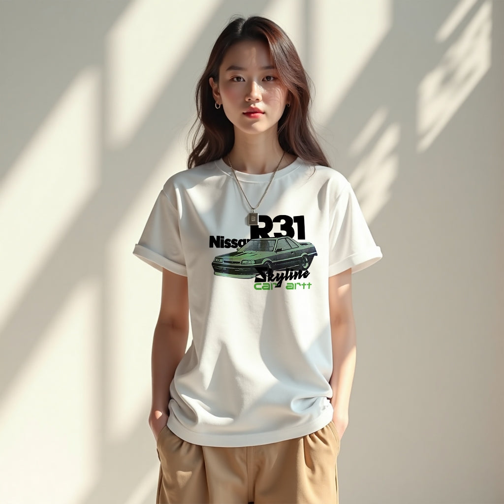 Original car design printing cotton round neck T-shirt teenagers short-sleeved loose versatile tops